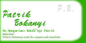 patrik bokanyi business card